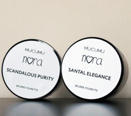 NORA set telové šľahané maslá Scandalous Purity a Santal Elegance Nora Kakoš a Mucumu kozmetika